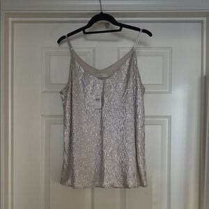 LOFT Shimmering Silver Camisole tank top